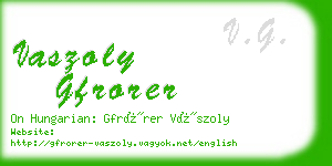 vaszoly gfrorer business card